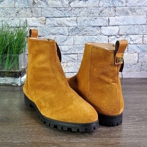 Stuart Weitzman Riley Lug Sole Suede Ankle Boots